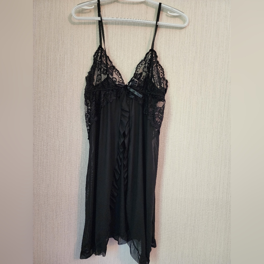 Black Flyaway Babydoll Lingerie